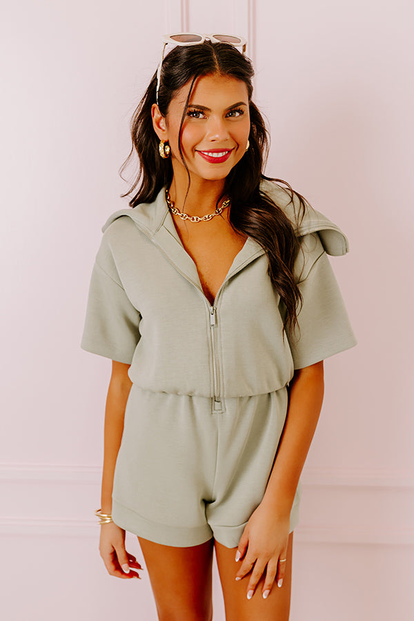 That Brand New Feeling Romper In Sage Image - 2