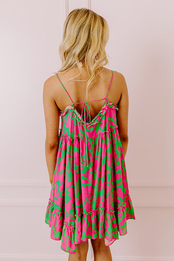 Tropicana Trendsetters Babydoll Mini Dress in Hot Pink Image - 3