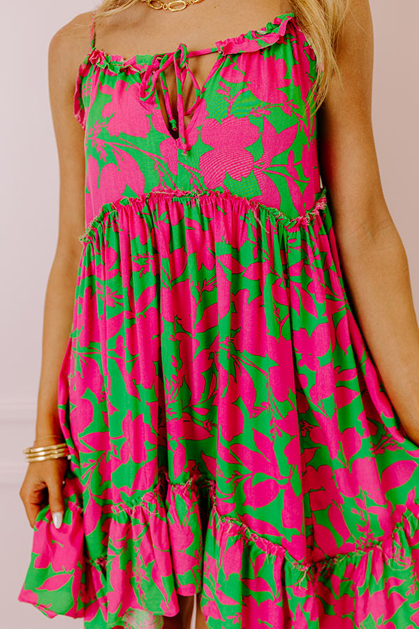 Tropicana Trendsetters Babydoll Mini Dress in Hot Pink Image - 2