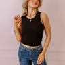 Not Your Basic Ribbed Top In Black Image - 1