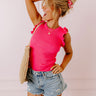 Brunch Ready Ruffle Top In Hot Pink Image - 1
