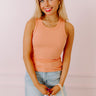 Not Your Basic Ribbed Top In Orange Image - 1