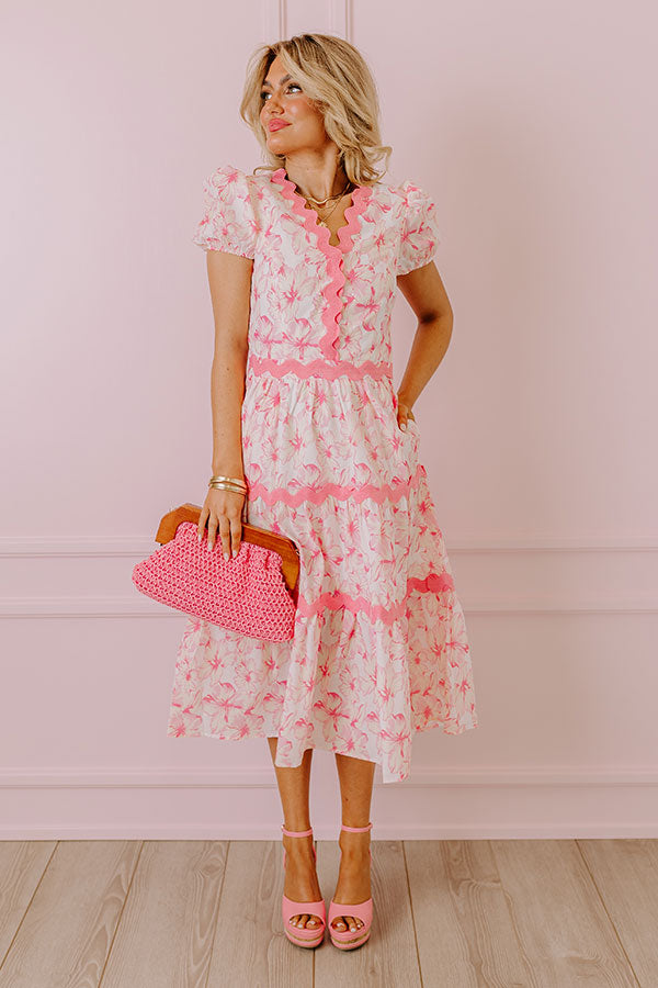 Garden Party Ready Floral Midi in Pink Image - 1