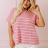 City Chic Knit Top in Pink Curves Image - 1