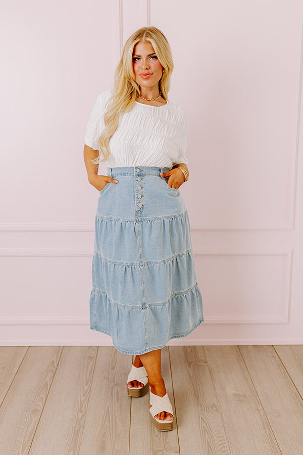 The Jacey Denim Skirt Curves Image - 1