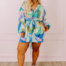 Happy Hour Meetup Romper in Ocean Blue Curves Image - 1