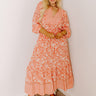 Farmers Market Meetup Floral Midi in Peach Curves Image - 1