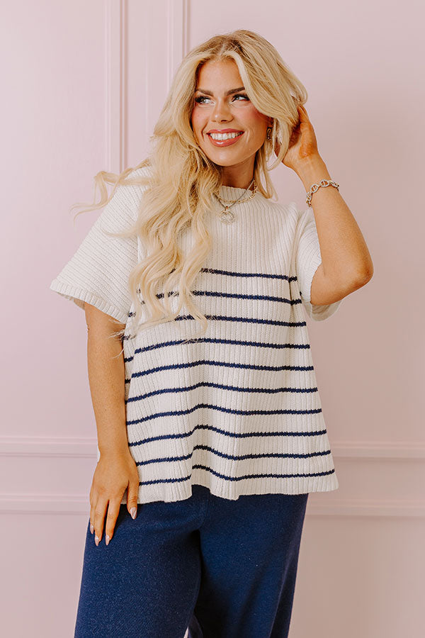City Chic Knit Top in White Curves Image - 1