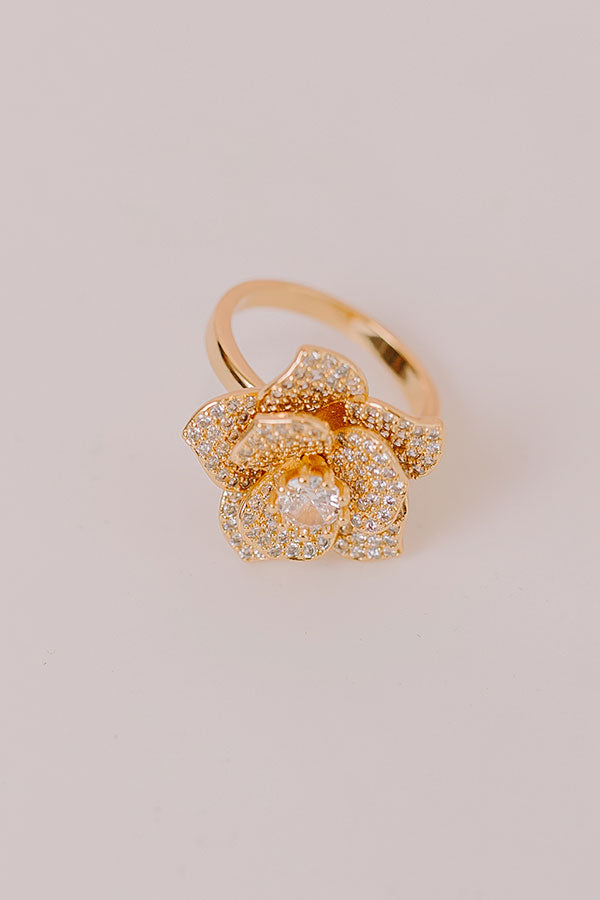 Floral Engagement Ring In Gold Image - 1