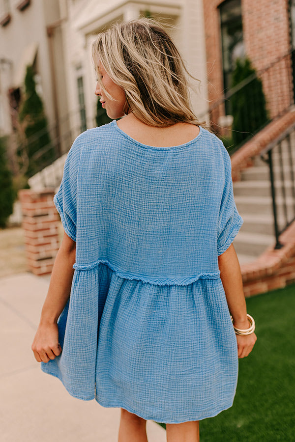 Brunch Voyage Babydoll Top in Ocean Blue Image - 5