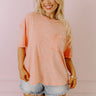 Ready To Go Mineral Wash Tee in Peach Curves Image - 1