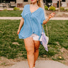 Brunch Voyage Babydoll Top in Ocean Blue Curves Image - 1