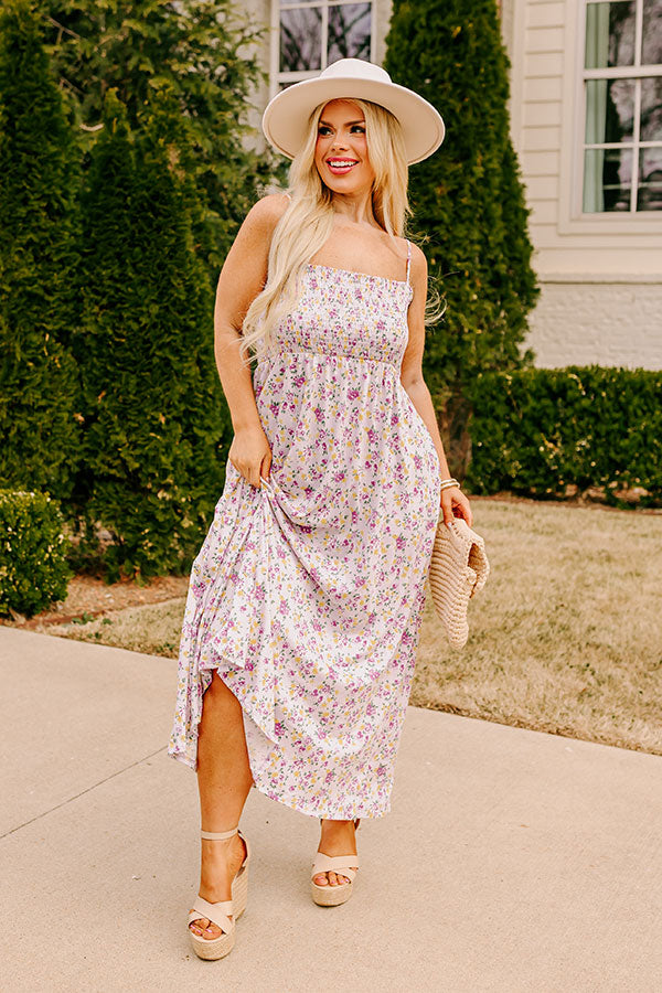 Smiles and Sunshine Floral Maxi in Lavender Curves Image - 2