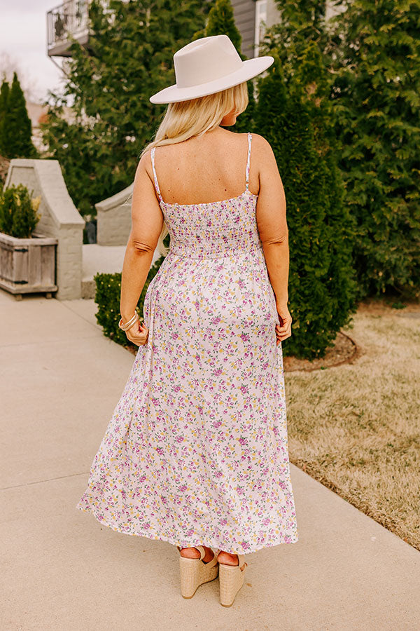 Smiles and Sunshine Floral Maxi in Lavender Curves Image - 3