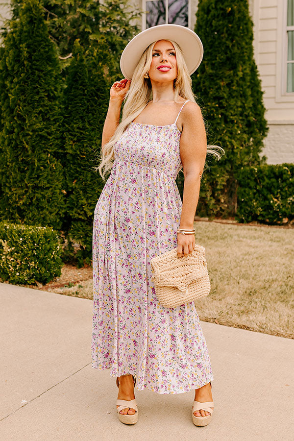 Smiles and Sunshine Floral Maxi in Lavender Curves Image - 4