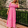 Farmers Market Stroll Smocked Maxi in Pink Image - 1