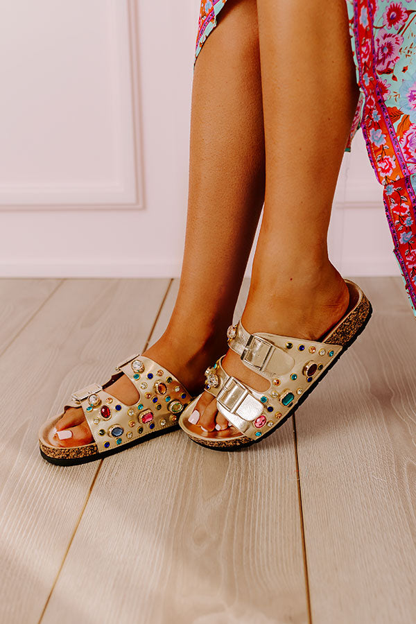 The Bayle Embellished Metallic Sandal Image - 1