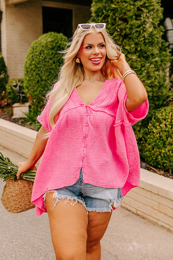 Brunch Voyage Babydoll Top in Pink Curves Image - 2