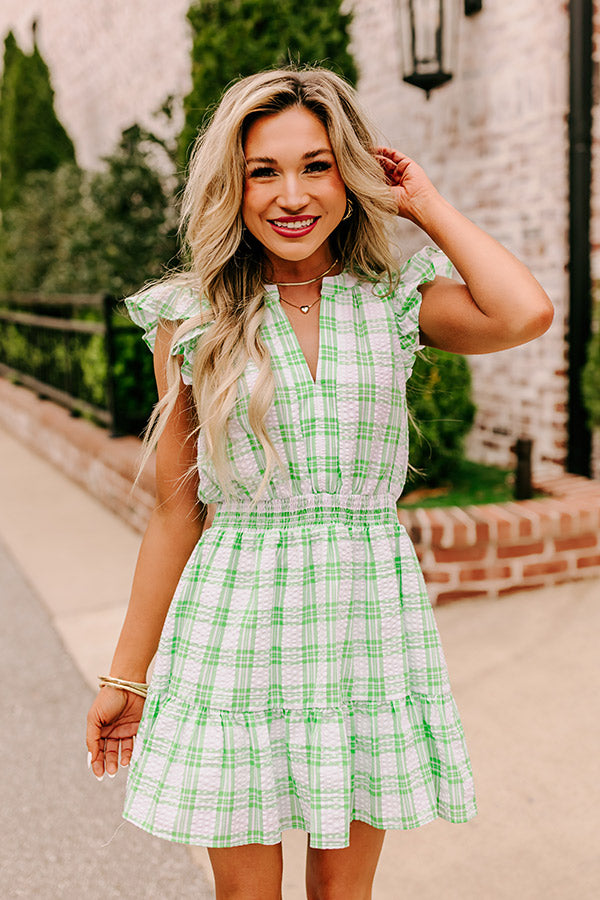 Parkside Picnic Gingham Romper in Lime Image - 2