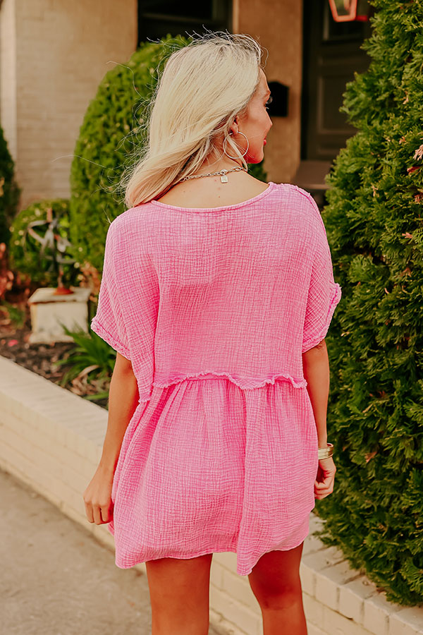 Brunch Voyage Babydoll Top in Pink Image - 5