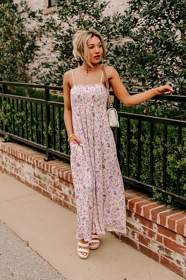 Smiles and Sunshine Floral Maxi in Lavender Image - 1