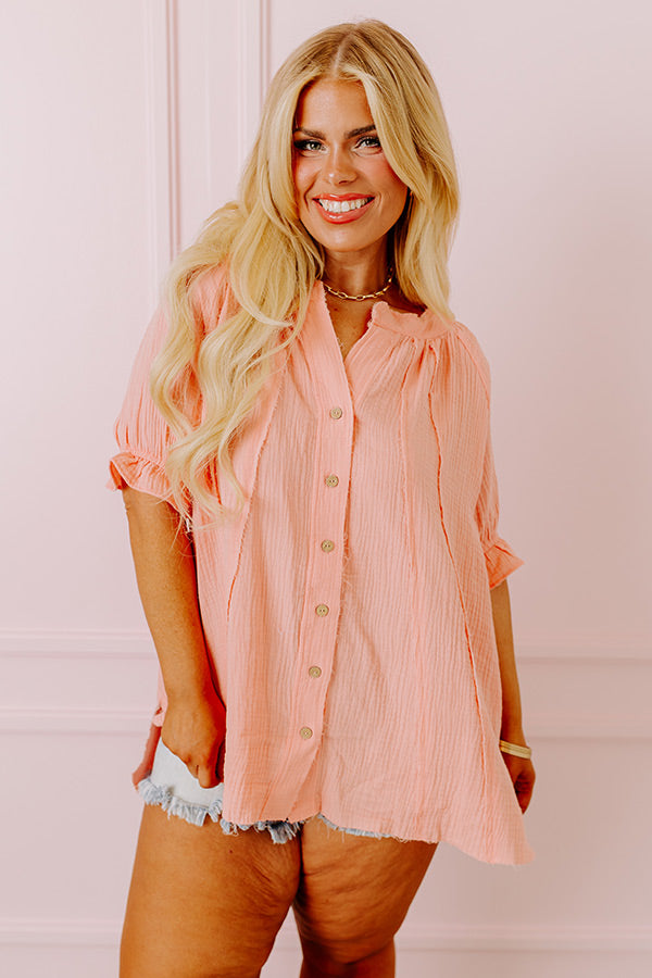 Ocean Breeze Shift Top in Peach Curves Image - 1