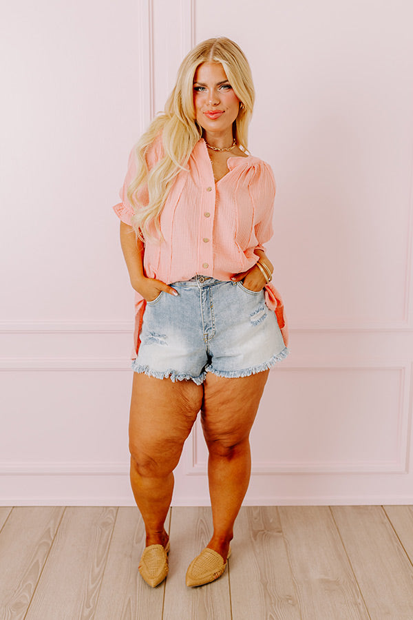 Ocean Breeze Shift Top in Peach Curves Image - 2