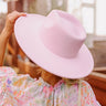 Chic and Charm Felt Fedora in Light Pink Image - 1