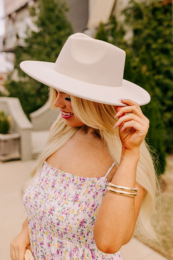Chic and Charm Felt Fedora in Cream